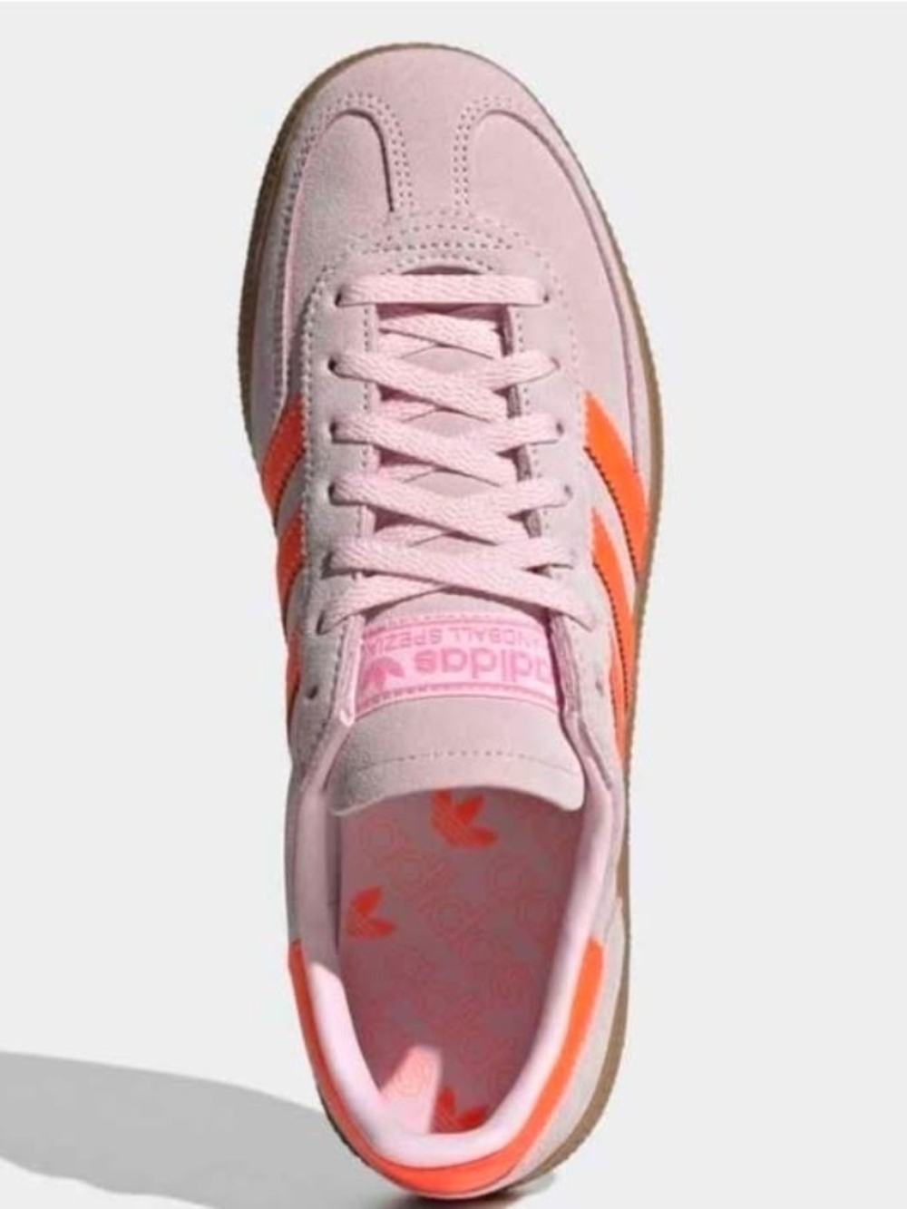 adidas Women's Gazelle Spezial Suede Sneaker - Pink with Orange Stripes - Picture 5 of 10